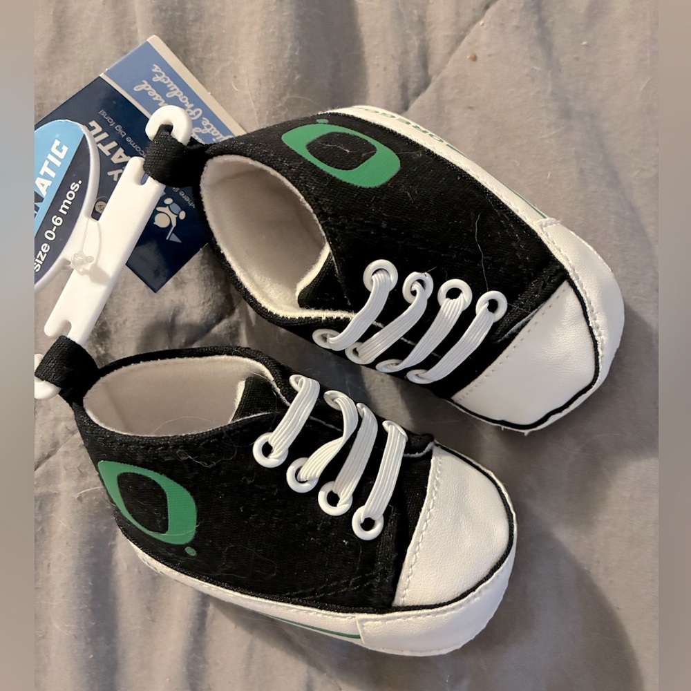 Oregon Black and White Baby Converse Inspired Sneakers